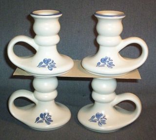4 Vintage Pfaltzgraff " Yorktowne” Pattern Taper Candle Holders
