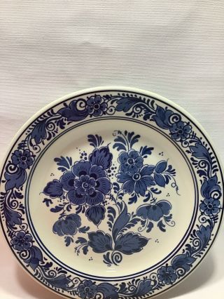 Blauw Blue Delft Distel 8 1/4” Plate Wall Hanger Made In Holland As Pic 