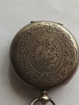 an antique silver - 800 - cased pocket watch with enamelled dial 2