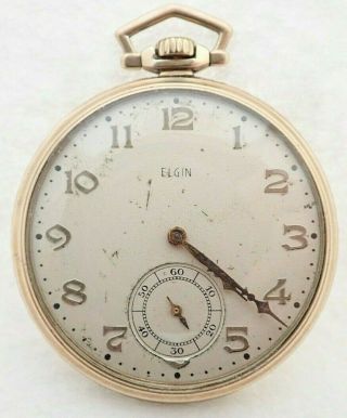 Vintage Art Deco 12s Elgin 15 Jewel 15j Grade 315 10k Gold Filled Pocket Watch