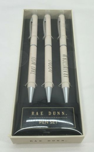 Rae Dunn Take Note,  Doodle & Brainstorm Ballpoint Pen Set,  3 Pens,  Boxed Gift