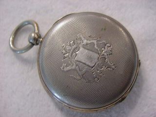Vintage Sterling Silver Large Antique Early 1800 Porcelain Dial Pocket Watch