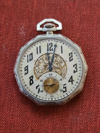 Vintage Elgin 17 Jewel Pocket Watch Or Repairs Non