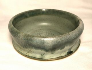 Studio Pottery Trinket Dish/ Bowl Sage Green Glaze Signed Je