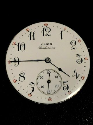 16s Elgin 15j Private Label Pocket Watch Movement Running Dial And Hands