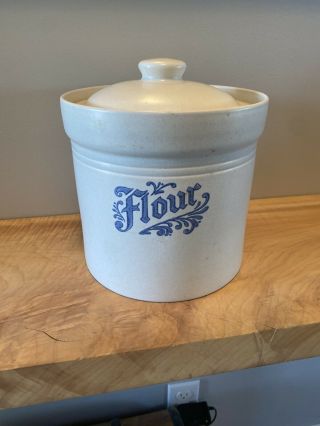 Vintage Pfaltzgraff Yorktowne Flour Crock Canister Jar W Lid Usa