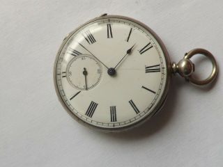A Vintage White Metal Cased Open Face Mid Size Pocket Watch