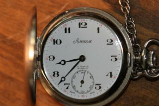Vintage Arnex 17 Jewels Incabloc Swiss Made Windup Pocket Watch