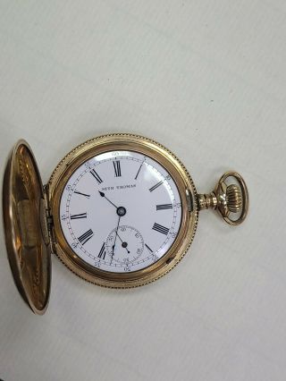Vintage Seth Thomas 7 Jewel 14k Gf Pocket Watch