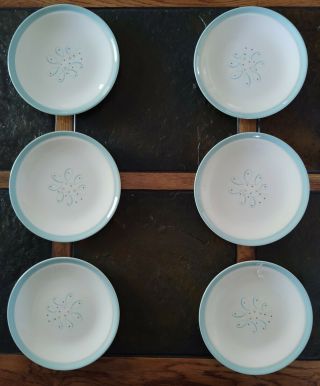 6 Century Service Corp Alliance Oh Turquoise Scroll Bread Plates