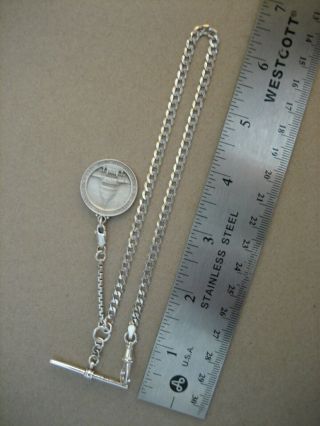 Vintage Unique Albert S/Silver Pocket Watch Chain 12.  1/2in.  Long 3