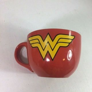Wonder Woman Logo Dc Comics Large Red Ceramic Soup/coffee 24 Ou Mug Gr2