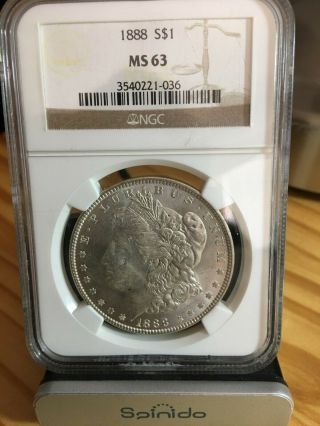 1888 - P Morgan Silver Dollar - Ngc Ms 63 - Wonderful Coin,  Lustered Surfaces