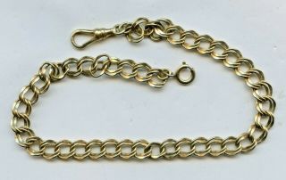 Vintage Pocket Watch Chain 12 " Gold Filled Antique Double Link Marked