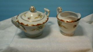 Set Of 2 Harmony House/sears Wembley Red 3 - 1/4 " Sugar Bowl And 3 - 3/4 " Creamer