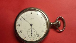 Antique 1909 Elgin Pocket Watch 16s / 17 Jewel Sidewinder - Running