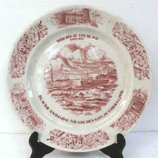Roberts At The Beach Restaurant Plate Blackie Swimming The Golden Gate 1938