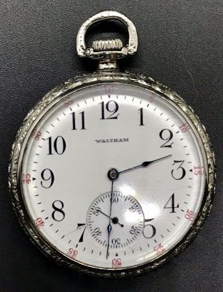 Waltham 1904,  12s,  15j,  Open Face Pocket Watch Running Nr