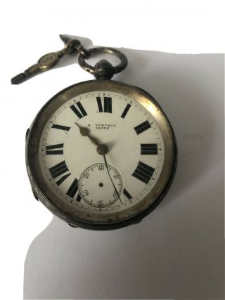 Silver Pocket Watch C1919 English Lever By A.  Yewdall Leeds For Spares