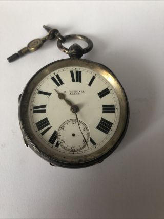 Silver Pocket Watch C1919 English Lever By A.  Yewdall Leeds For Spares 2