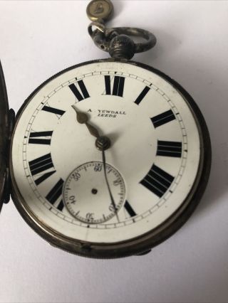 Silver Pocket Watch C1919 English Lever By A.  Yewdall Leeds For Spares 3
