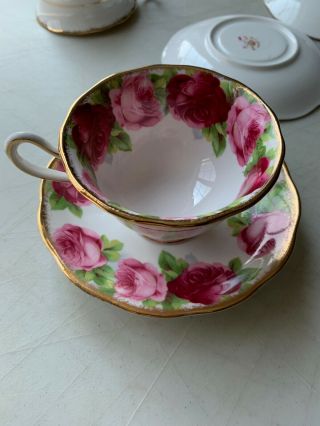 Royal Albert Old English Rose Cup And Saucer.