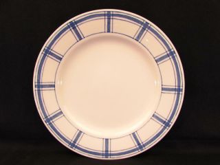 Cbl10 By Crate & Barrel Dinner Plate Blue Plaid On White L228