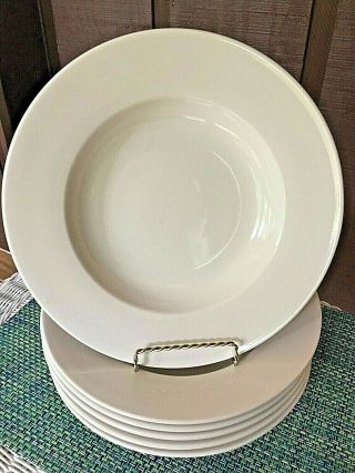 Authentic Pasta Bowls Set Of 6 Cream Color Wide Rim By Tuxton