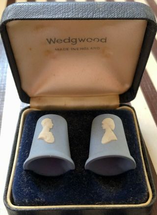 2 Wedgwood Jasperware Thimbles Royal Wedding Prince Charles & Diana