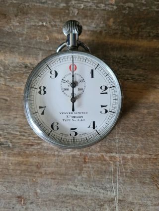 Vintage Stop Watch Venner A40 Swiss Made Serial No 12638