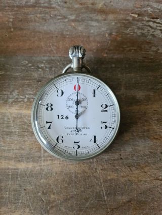 Vintage Stop Watch Venner A40 Swiss Made Serial No 49