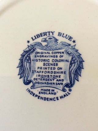 Liberty Blue Dinner Plate,  Historic Colonial Scenes,  Independence Hall 2