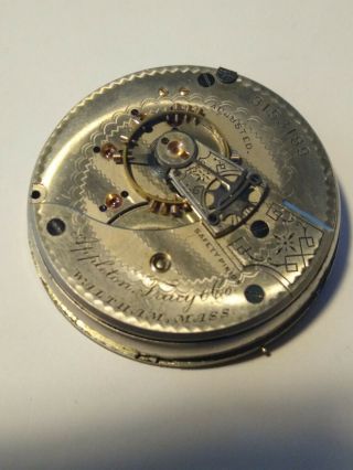 1886 Waltham 18s 15j Grade.  A.  T.  & Co.  Model 1883 Adjusted Pocket Watch Movement