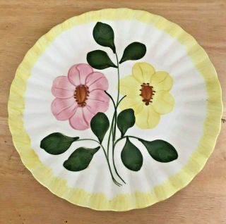 Vintage Southern Pottery Blue Ridge 10 - 1/4 " Plate Colonial Wrinkled Rose Yellow