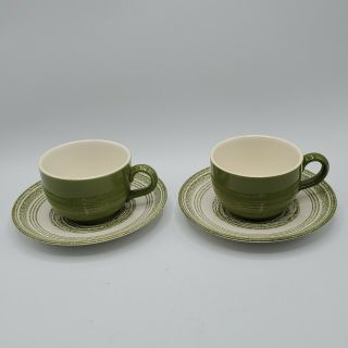 Set Of 2 Vintage El Verde Max Schonfeld Cups & Saucers (4 Pc Set) Made In Usa