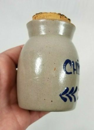 BBP Beaumont Brothers Pottery Stoneware Spice Crock CHIVES 1993 2