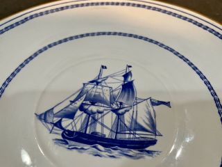 Spode Trade Winds Blue W146 Brig Cygnet Of Salem 1822 Salad Plate 2