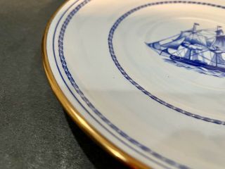 Spode Trade Winds Blue W146 Brig Cygnet Of Salem 1822 Salad Plate 3
