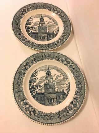 Set Of 3 Cavalier Ironstone 10 " Dinner Plate Royal China Usa Colonial Heritage