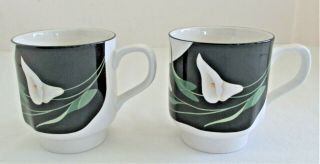 Sango Quadrille Black Lilies 2 Cups 5101