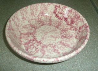 Vintage G Henn Pottery Rose Spongeware Serving Soup/salad Cereal Bowls (8 " X 2 ")