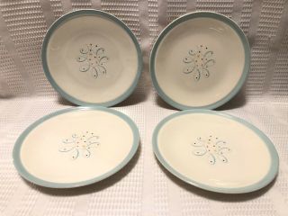 Century Service Corp - Alliance Oh.  - “turquoise Scroll” Bread & Butter Plate Set