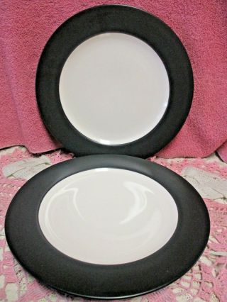 Noritake Colorwave Rim Dinner Plates 10 3/4 " Graphite Round Plus Set 2