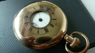 Vintage Gold Plated Half Hunter Pocket Watch For Repair Or Spares