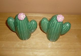 Vintage Treasure Craft Saguaro Cactus Salt Pepper Shakers - EUC 2