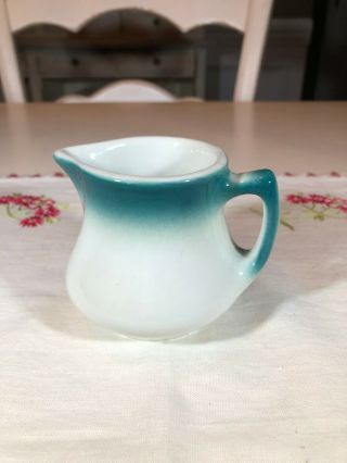 Vintage Jackson China Restaurant Ware Creamer With Airbrushed Turquoise Trim