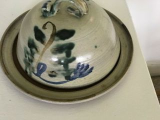 Studio Art Pottery - Dome Covered Butter / Cheese Dish - B Bryant - Thackeray 1974