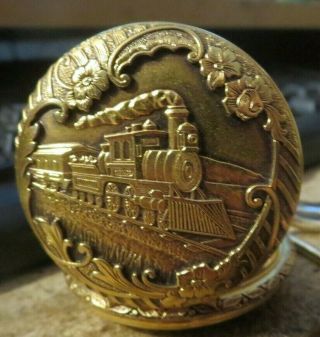 Vintage Colibri 17 Jewels Incabloc Pocket Watch Train Railroad case dial 2