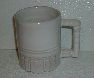 Frankoma Pottery Mug Cup C4 Mayan Aztec Vtg 3.  75 "