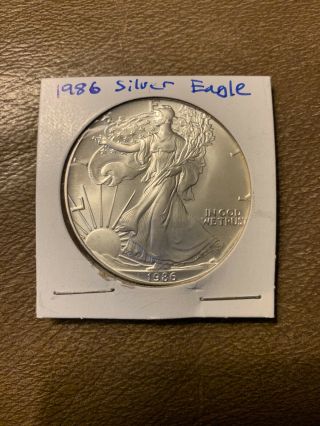 1986 - 1 Oz American Silver Eagle Coin - One Troy Oz.  999 Bullion